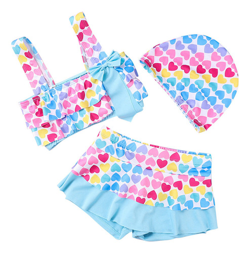 Bañador A La Moda Para Niñas Con Bonito Estampado De Corazon