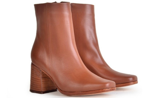 Botinetas Botitas De Mujer De Cuero Fresa - Ferraro