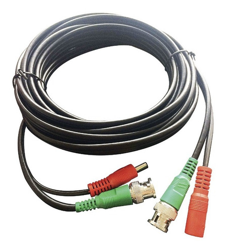 Cable Coaxial Armado Con Conector Bnc Y Alimentación  5 Mts.