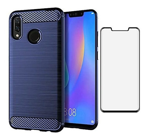 Funda Para Huawei Nova 3i Azul Marino Con Protector Pantalla