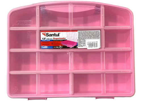 Caja Plástica Organizadora Tipo Portafolio Color Rosa Santul