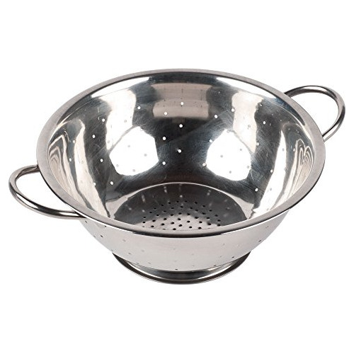 Colador Winco Con Base, 5 Cuartos De Galón, Acero Inoxidable