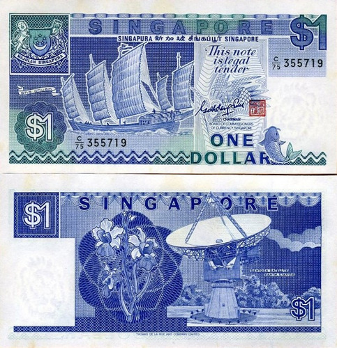 Singapur - 1 Dólar - Año 1987