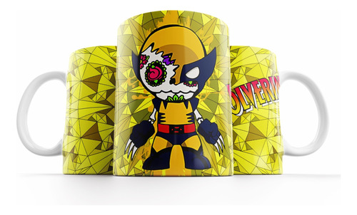 Taza De Café Marvel Wolverine Dia De Muertos 325ml