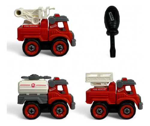 Juguete Niño Carros Armables Vehículos Kit Didáctico Bombero
