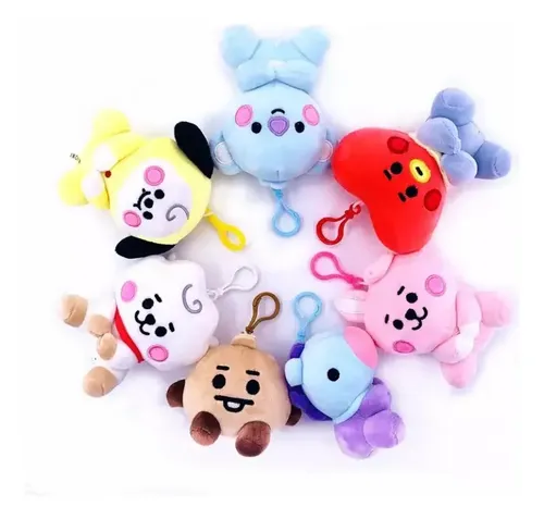 R Bt21 Peluches 7 Peças-conjunto Llavero Bts 12cm Tata