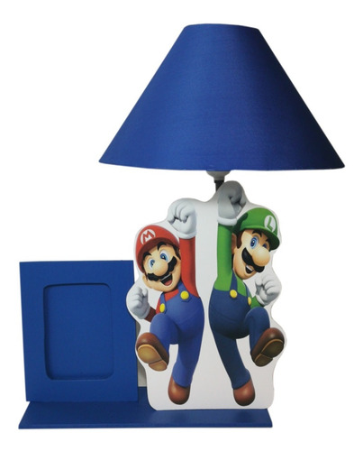 Lámpara Infantil Con Portarétrato De Luilli Y Mario Bros