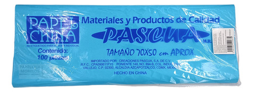 100 Papel China Un Color Azul Cielo