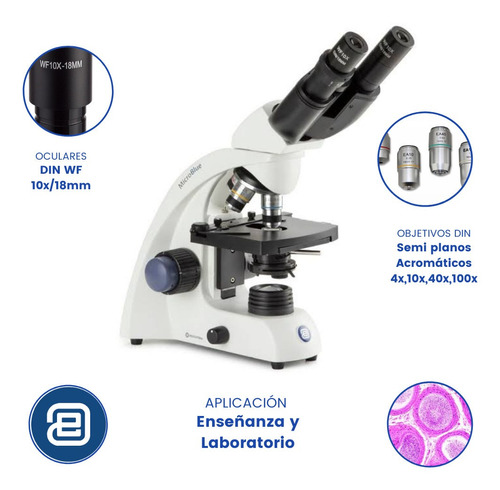 Microscopio Binocular Led Ocules Din Wf 10x/18mm