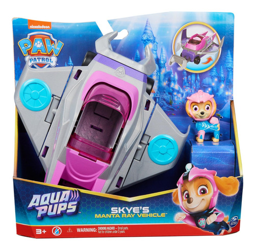 Paw Patrol: Aqua Pups - Skye Con Vehiculo Acuatido Mantarray