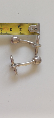 Gemelos Camisa De Plata. Miden 3,5 Cms. Premiun Plateado (Usado)