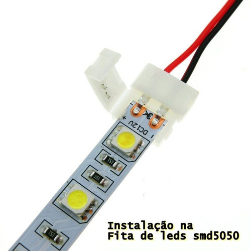Imagem 3 de 6 de 10 Emendas Fita Led 5050 Uma Cor Conector Plug Sem Solda