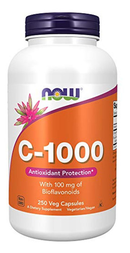 Suplemento Vitamina C Now Foods C 1000, 250 Cápsulas