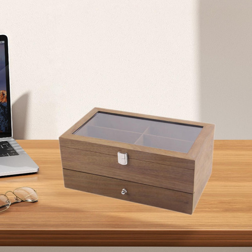 Elegante Caja De Madera Para Guardar Gafas De 12 Ranuras