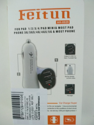 Imagem 5 de 5 de Adaptador Carregador Veicular Usb Plug Para Celular Tablet