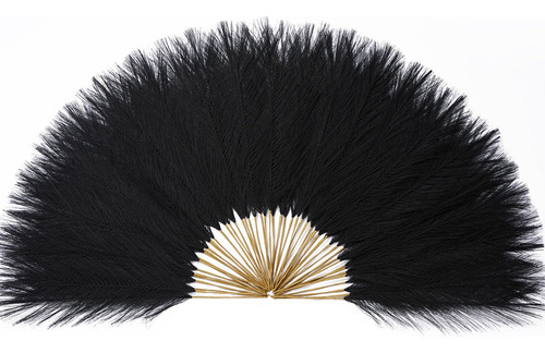 Varas De Pampas Grass/ Plumon Artificiales 60u 45cm Negro