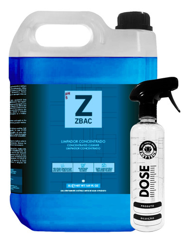 Kit Easytech Pulverizador Dose Zbac Ácido Bactericida 5l