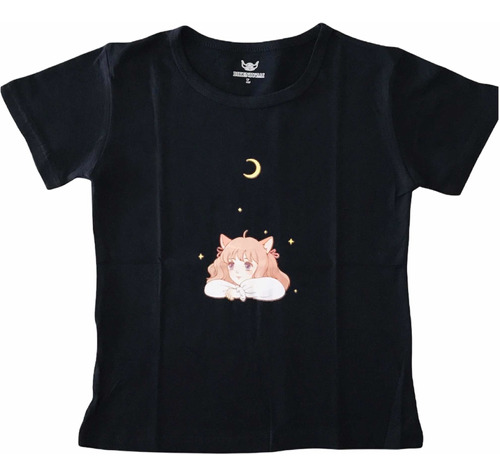 Polera Importada Algodón Diseño Niña Gatita