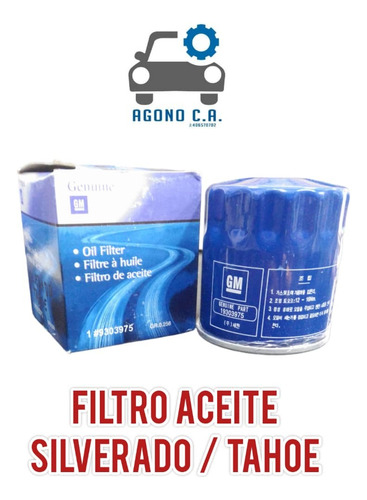 Filtro Aceite Chevrolet / Silverado / Tahoe