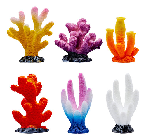6 Figuras De Coral En Miniatura, Decoracion De Casa De Munec