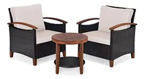 Comprar Set De Muebles De Patio De Ratán 3 Piezas, Sofá Exterior De 