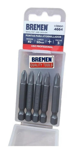Imagen 8 de 8 de Puntas Philips Ph2 X 50 Mm Atornillador Bremen® 4664 X 5 Uni