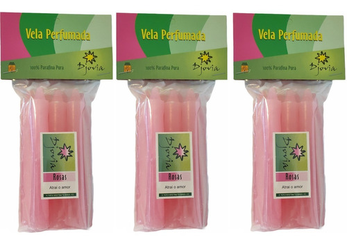 Vela Palito Perfumada Rosas 21 Velas - Amor, Paz E União