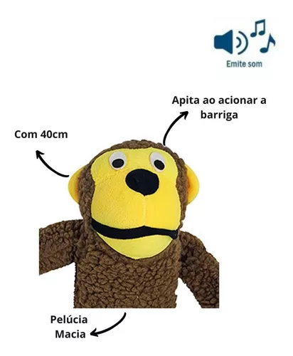 Macaco de pelúcia pet: muita diversão para os cães