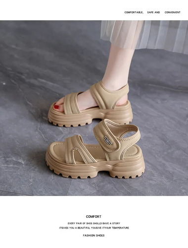 Sandalias De Playa Con Plataforma Para Mujer, Zapatillas Cas
