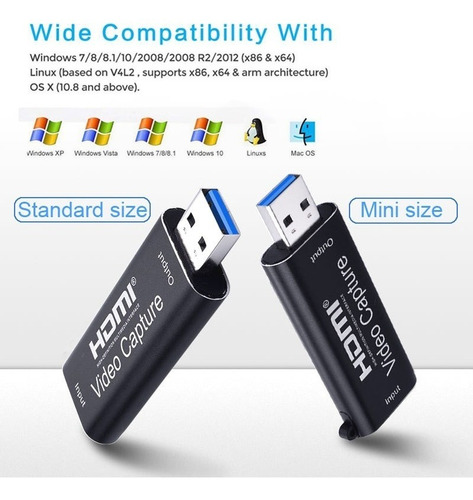 Imagen 6 de 10 de Capturadora De Video Hdmi A Usb 2.0 1080p Full Hd Streaming