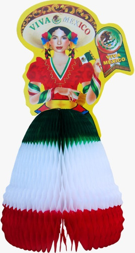 Decoración Fiesta Mexicana China Poblana 25 Cm Alto 10 Pzas