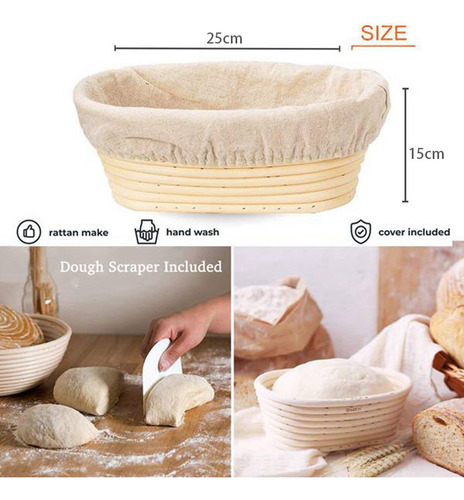 Cesta Para Pan Banneton Proofing De 6 Piezas Con Forro Extra