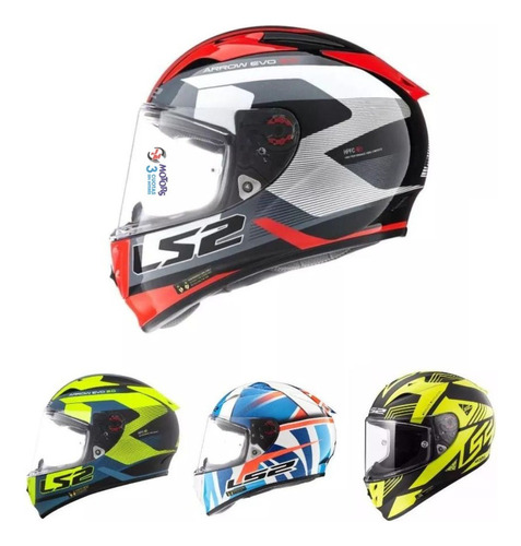 Jm Casco Integral Ls2 Ff 323 Arrow Evo Compete Azul Amarillo