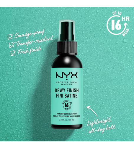 Nyx Dewy Spray Fijador Larga Duración 60ml Rostro Mujer Make