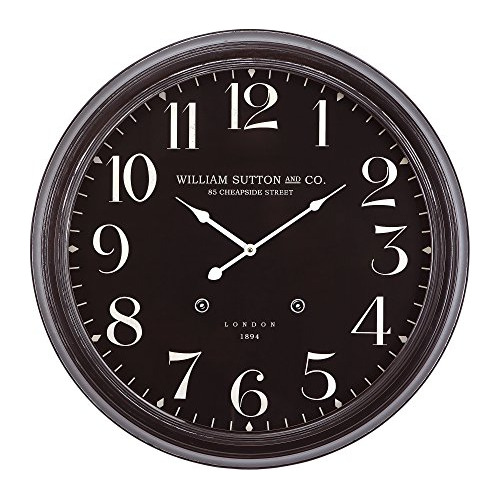 William Sutton 245 En  Reloj De Pared Negro