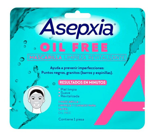 Mascarilla Asepxia Tela Anti Acne X 1 Un Tipo de piel Mixta