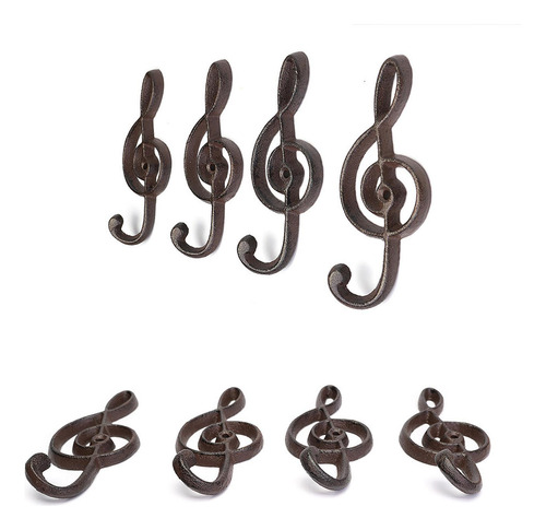 4 Piezas De Gancho De Hierro Musical Nota De Forma De Forma