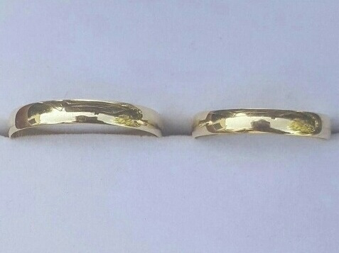 Par Alianzas 3x1mm Todo Oro 18k Bombe.