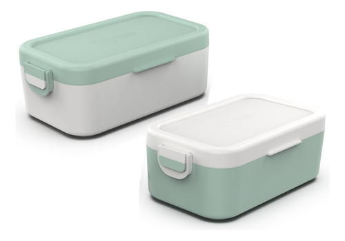 Marmita Bento Box 600ml Com Talheres Trava Lancheira Pote Pp Cor Branco