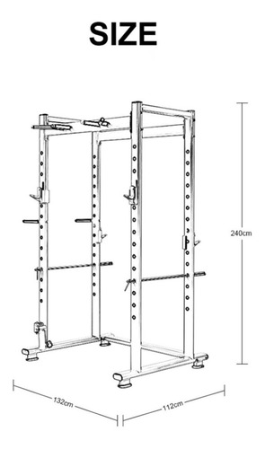 Squat Rack Tipo Jaula Sentadillas Dominadas Gym Profesional