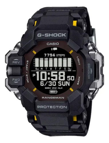 Reloj Casio G-shock Rangeman Touch Solar Gps Gpr-h1000-1 Correa Negro Bisel Negro Fondo Negro