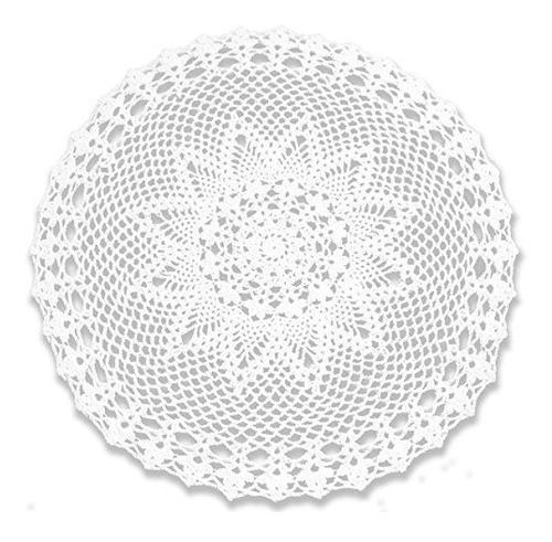 Gracebuy White 22 Inch Round Handmade Cotton Crochet Lace Ta