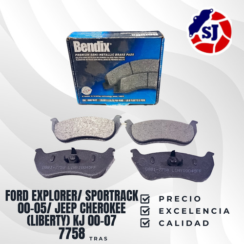 Pastillas De Freno Ford Explorer/ Sportrack 00-05 Tras