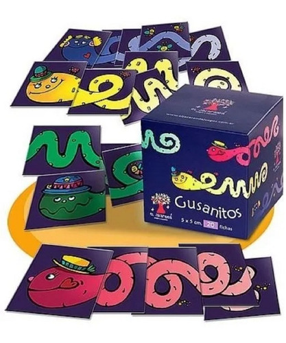 Juego Rompecabezas 20 Piezas Puzzle 4 Gusanitos Colores