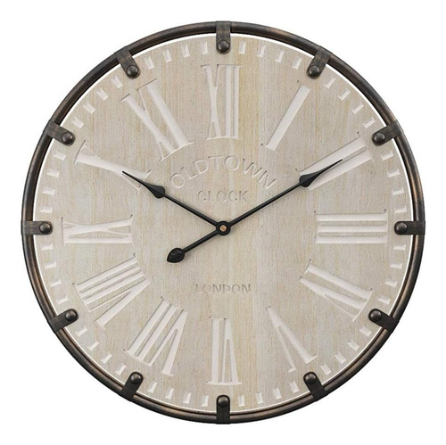 Reloj De Pared Colorido Madera Beige Vintage Wall Clock
