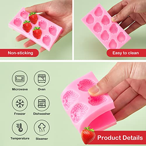 3 Moldes De Silicona 3d Para Fresas Y Flores, Molde De Silic