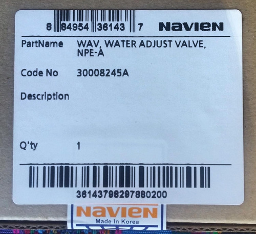 Navien Válvula D Ajuste De Agua Pieza 30008245a Modelo Npe-a