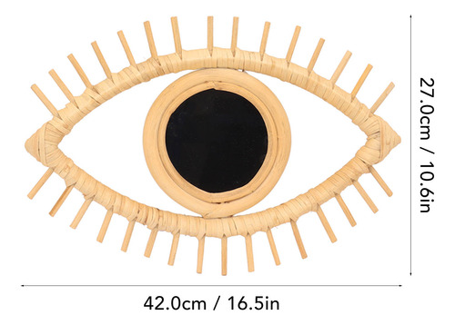 Espejo De Ratán Con Forma De Ojo, Elegante Decoración Bohemi