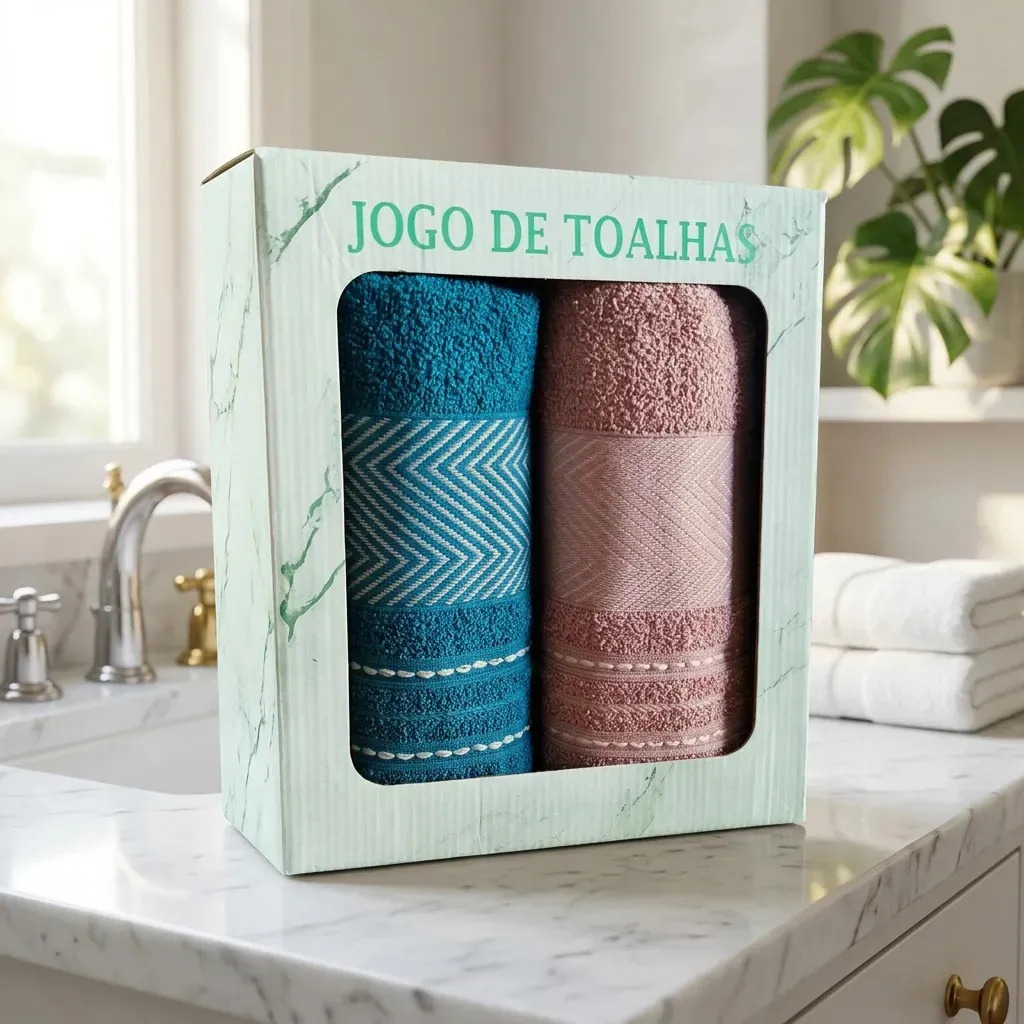 Kit 2 Toalha De Banho Grande Felpuda Presente Na Caixa Sortidas Lisa