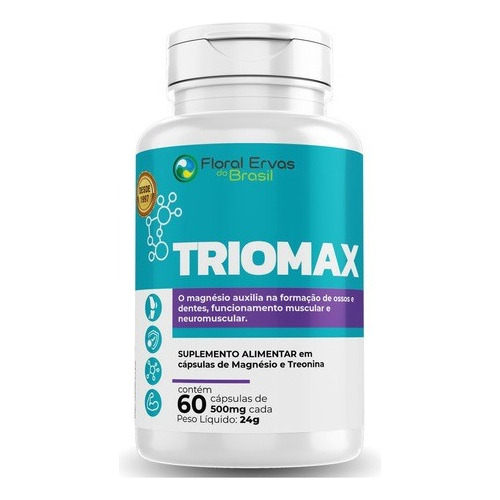 Triomax Treonina Malato Magnésio 60 Cápsulas 500mg